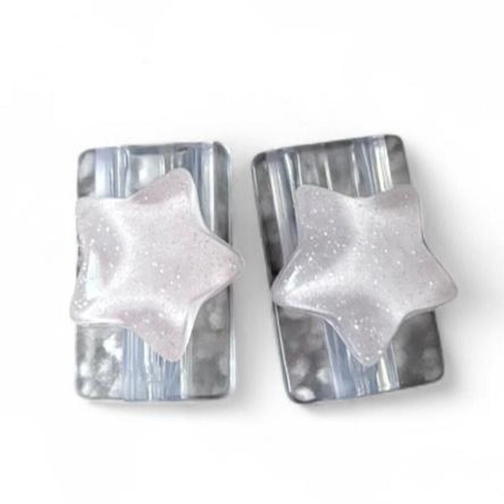 Glittery Pink Star Charger Cord Case Protectors - Set of 2